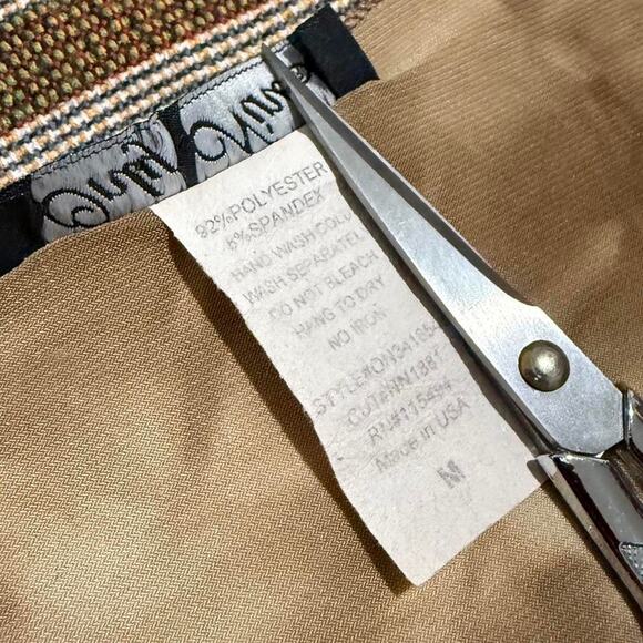 VTG Y2K Only Nine Light Brown Tie Dye Sequin Embroidered 3/4 Sleeve Boho Top M - Picture 8 of 8